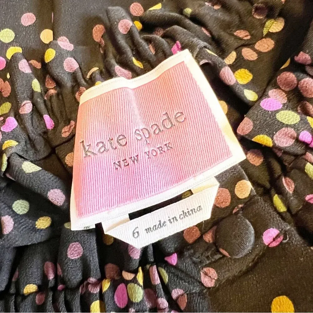 Kate Spade Disco Dots Ruffle Shirtdress‎ Size 6